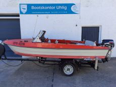 Motorboot Ibis + Motor Suzuki 15PS 4-Takt + Strassentrailer + viel Zubehör