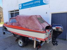 Motorboot Ibis + Motor Suzuki 15PS 4-Takt + Strassentrailer + viel Zubehör