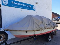 Motorboot Ibis + Motor Suzuki 15PS 4-Takt + Strassentrailer + viel Zubehör