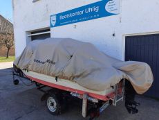 Motorboot Ibis + Motor Suzuki 15PS 4-Takt + Strassentrailer + viel Zubehör